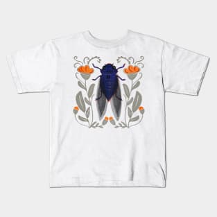 Cicada Bug in the Garden Kids T-Shirt